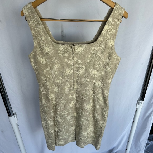Vintage Wheat Embroidered Linen/Cotton Blend Mini Shift Tank Dress sz 8 - Picture 6 of 8